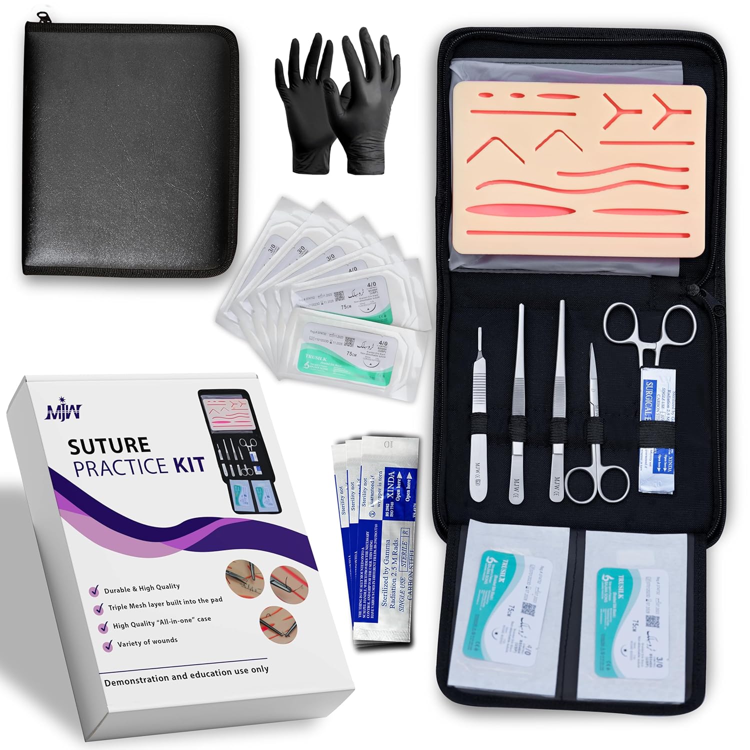 Suture Practice Pad 3 Layer 14 Wounds with Mesh Layer