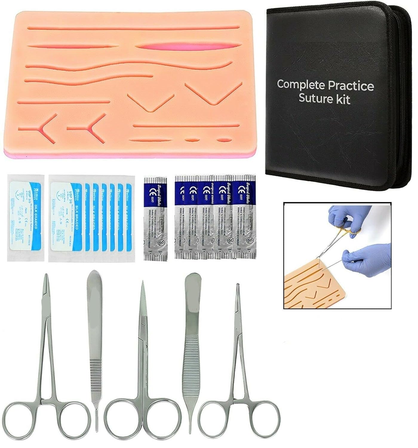 Complete Suture Practice Kit for Medical Students, Vets & Nurses