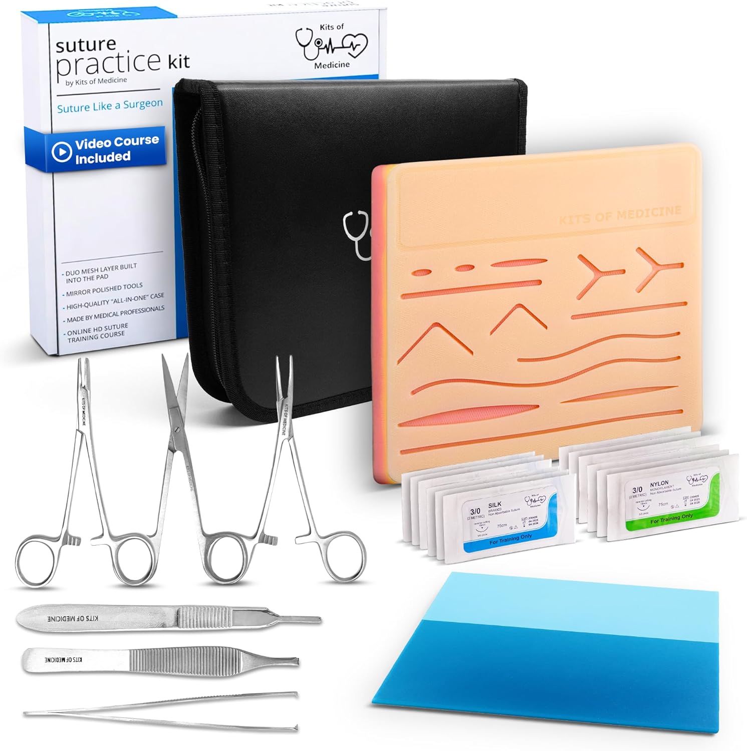 Suture Practice Kit with HD How-To Video Course